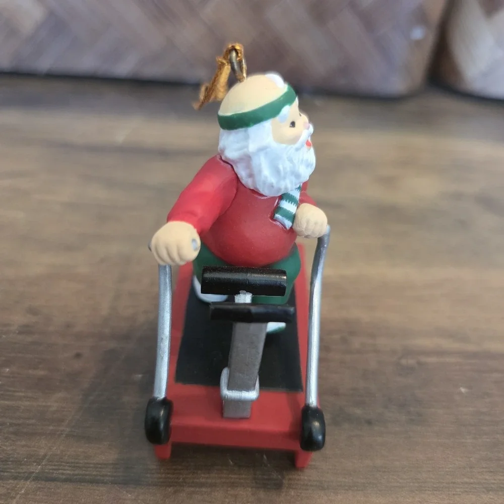 Gibson‎ Christmas Collectibles Santa-Robics Ornament Santa On Treadmill Vintage